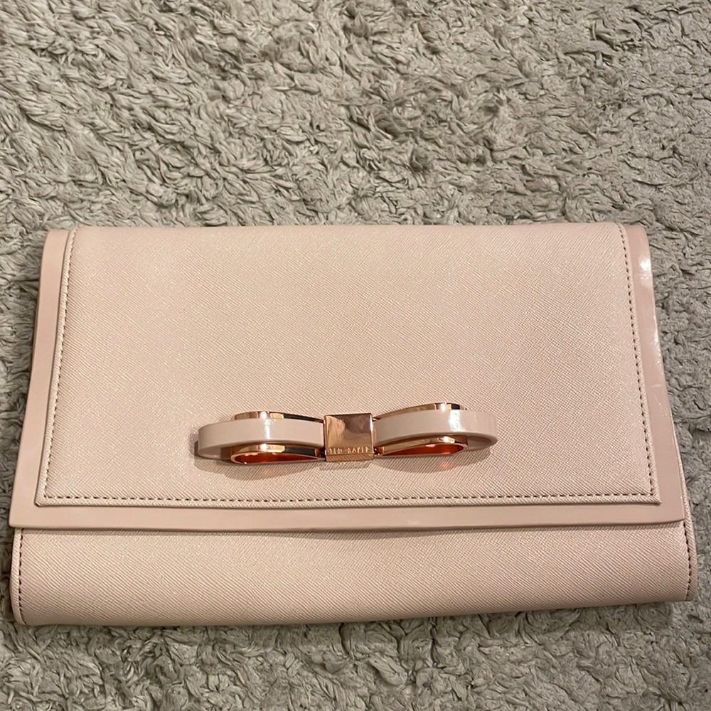 Ted Baker nude pink bow detail clutch NWT!!